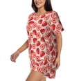 thumbnail image 2 of Kdxio Cute Strawberry Print Pajamas Sets for Women Short-Sleeved Pjs with Lounge Shorts Two Piece Sleepwear S-4XL, 2 of 9