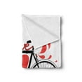 thumbnail image 2 of Love Soft Flannel Fleece Throw Blanket, Bike Illustration Heart and Drops Modern Hipster Fashion Retro Artwork, Cozy Plush for Indoor and Outdoor Use, 60" x 80", Orange Black, by Ambesonne, 2 of 5