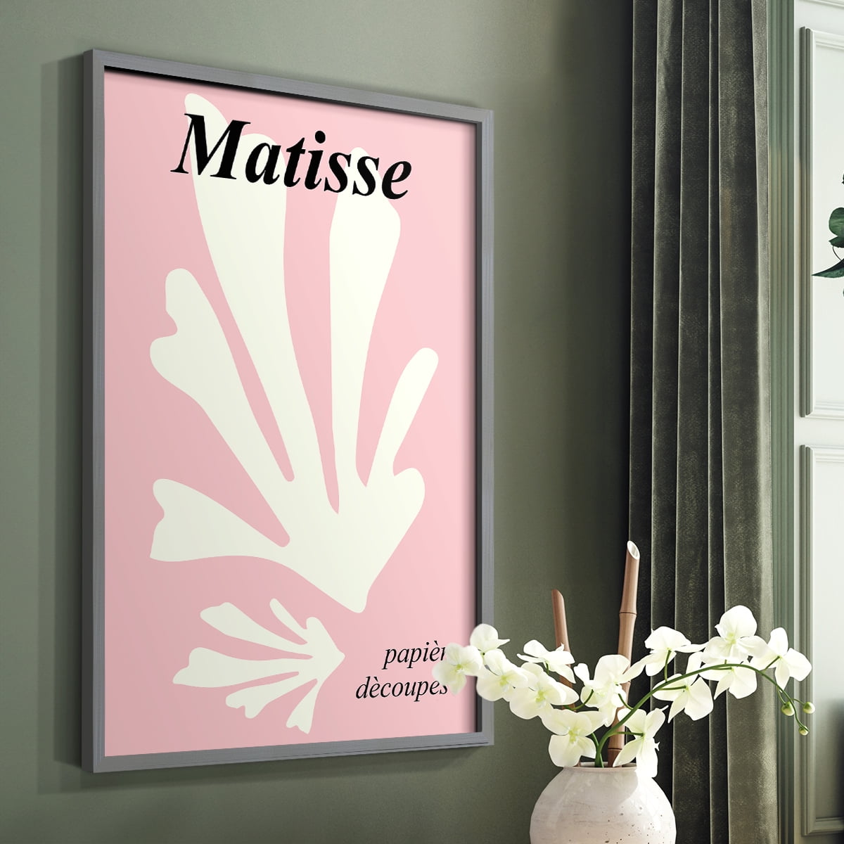 Matisse CCCLVI in Gray Solid Wood 11 x 14 Framed Print