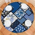 thumbnail image 2 of Pioneer Flower Floral Print Pattern Round Fitted Tablecloth with Elastic Edge,Dining Table Cover Waterproof,Outdoor Round Tablecloth for Camping,Dining,Indoor and Outdoor, 2 of 7