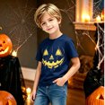 thumbnail image 2 of Ruiwill Halloween Boys Graphic Tee Funny Face Print Crew Neck Short Sleeve Top Casual Fall Pullover Boys Tshirts, 2 of 5