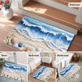 thumbnail image 5 of 2x3 Ft Entryway Area Rug, Coastal Blue Kitchen Rug Runner Washable Floor Mat, Starfish Beach Ocean Shell Sand Painting Non Slip Indoor Door Mat Throw Carpet for Bathroom Living Room Bedroom, 5 of 8