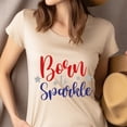 thumbnail image 4 of Born to Sparkle T-Shirt, Red White Blue Stars Patriotic Shirt for Girls & Women, White, Size S, 4 of 6