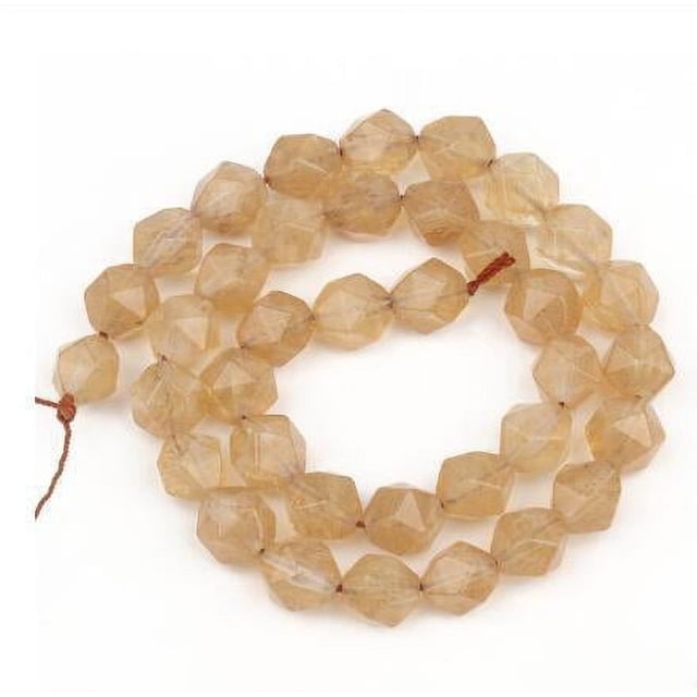 Nvzi 2 piezas de cuentas dispersas de corte de diamante amarillo, cuentas redondas, accesorios de cuentas para pulseras creativas hechas a mano, 6 mm