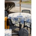 thumbnail image 6 of Square Outdoor Tablecloth with Umbrella Hole Blue Hydrangea Outside Table Cloth Waterproof Patio Table Cover Farmhouse Floral Butterflies Rustic Beige Zipper Tablecloths for Picnic Camping 60x60 Inch, 6 of 8