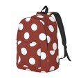 thumbnail image 1 of Balery Maroon And White Polka Dot Mochila Clásica Impresa Básica para Viaje, Mochila Escolar Resistente al Agua, Mochila de Lona con Correas Ajustables-Small, 1 of 5