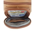 thumbnail image 5 of Roma Leathers Genuine Leather Multi-Pocket Crossbody Purse Bag (Light Brown), 5 of 8