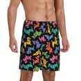 thumbnail image 2 of Logiee Colorful Geometric Dog Print Men's Pajama Shorts with Drawstring & Pockets,Sleep Shorts for Men,Sleepwear Bottoms,Elastic Waistband Loungewear-XX-Large, 2 of 6