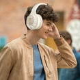 thumbnail image 2 of JOUALY Wireless Bluetooth Over The Ear Headphones with Microphone,20H Playtime Noise Cancelling Headphone with Deep Bass, Foldable Lightweigh Wireless Headphones for PC Home Travel Office (white), 2 of 12