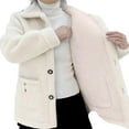 thumbnail image 4 of iHPH7 Fleece Jacket Women Winter Jackets for Women Fleece Shacket Women Teddy Coat for Women Going Out Jackets for Women Fluffy Jacket Collared Jacket Women White 4XL, 4 of 5