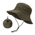 thumbnail image 4 of Under$5 Beach Hats For Women Unisex Waterproof Packable Bucket Hat Wide Brim Outdoor Sun Hat with Wind Strap Lightweight Fisherman Cap Gsakboxl, 4 of 4