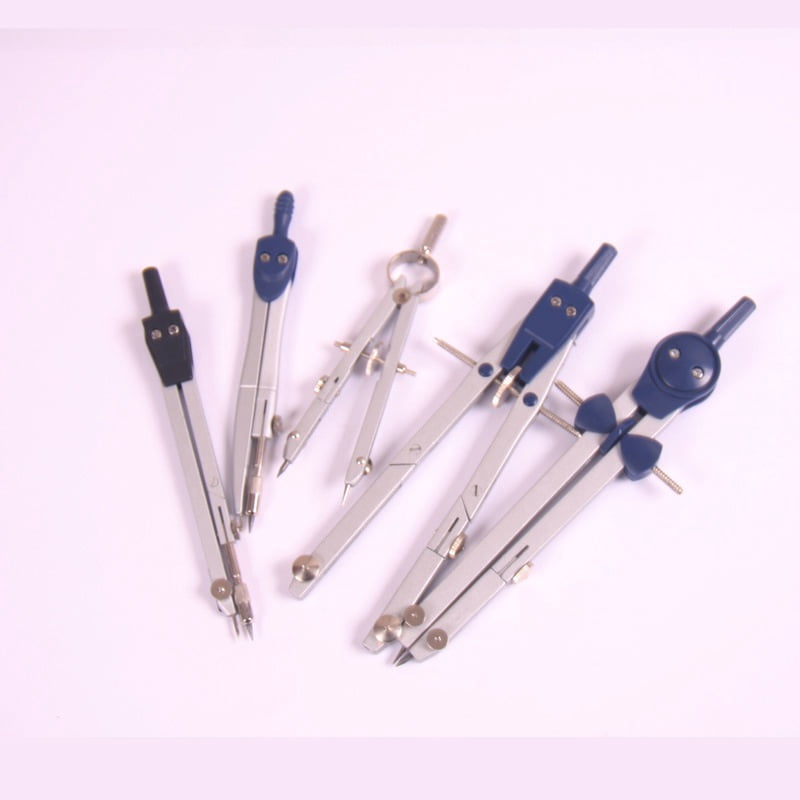 2 pcs Professional Drawing Compass and Ruler Set, Industrial Drafting Geometry Tool Kit, Precision Drafting Instruments for Student Exam and Technical Drawing Use