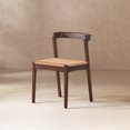 thumbnail image 4 of Accent Chairs Capri Woven Seat Oak Wood Dining Chair Dark Brown Red Oak,Fabric Accent Chairs, 4 of 16