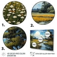 thumbnail image 3 of Designart Large Countryside framed wall Art, Countryside Calm Pond Landscape , Countryside framed wall art decor, Green Country White Framed Wall Art, 32x16 inches White Color Frame, 3 of 5