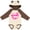Natural & Brown w Ears, variant on Inktastic My Grandpa Loves Me with Hearts and Kiss Boys or Girls Long Sleeve Baby Bodysuit