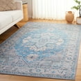 thumbnail image 2 of SAFAVIEH Tucson Alyx Oriental Machine Washable Area Rug, Grey/Turquoise, 4' x 6', 2 of 8