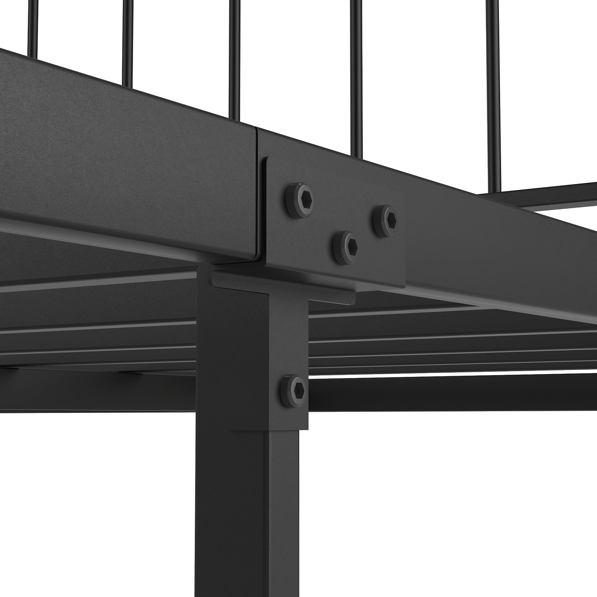 Black Metal Platform Bed frame with Headboard and Footboard,Sturdy Metal Frame,No Box Spring Needed,Queen