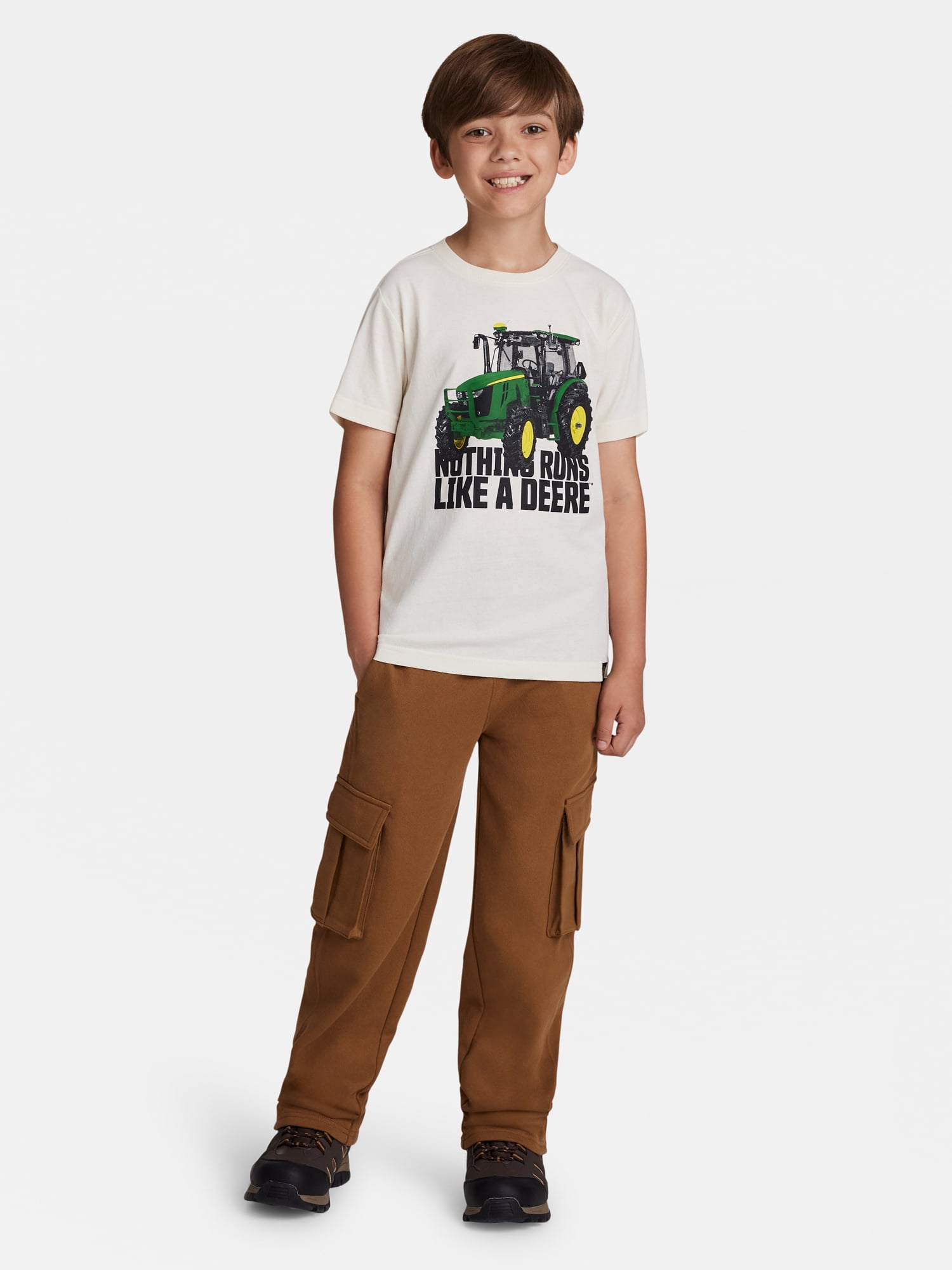 John Deere Boy's Short Sleeve Tractor Graphic Crewneck T-Shirt, Sizes 4 - 18