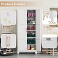 thumbnail image 6 of Kooyon 74.8" White Metal Garage Storage Cabinet, Freestanding Metal Garage Cabinet with Adjustable Shelves, Multi-Purpose Utility Storage Cabinet for Kitchen Pantry Bedroom Basement, 6 of 9