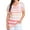 Coral, variant on Elsie & Zoey Shira L/XL Ocean Short Sleeve V-Neck Striped Knit Top for Women