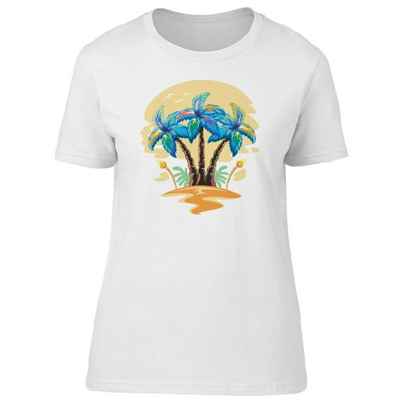 Sunset Hawaiian Palm Tree T-Shirt Women -Image by Shutterstock, Female x-Large