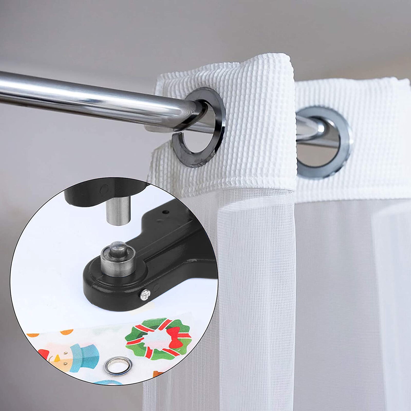 3000pcs Hand Press Grommet Machine, Heavy Duty Eyelet Grommet Machine Punch Tool Kit with Dies, Grommets, and Hammer for Snap Buttons, Rivets, Eyelets, and Pearls (Black)