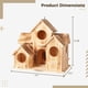 thumbnail image 4 of Casa para pájaros al aire libre, casa nido de madera, casa para pájaros con grandes orificios de ventilación, casa para pájaros colgante de madera para pájaros azules, pinzones, cardenales, 4 of 5