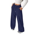 thumbnail image 2 of Wide Leg Sweatpants for Girls Baggy Straight Sweat Pants School Running Casual Elastic Waist Joggers Trousers Teen Kids Trendy Pull on Sweatsuits Bottom, 2 of 6