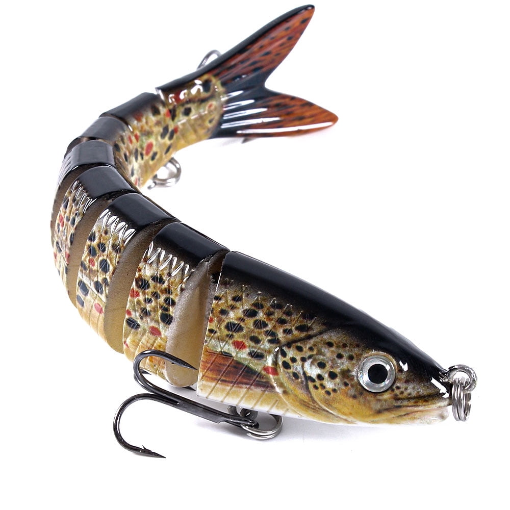 HENGJIA Fishing Lures, 6pcs Large Multi Jointed Fish Fishing Kits Slow Sinking Lifelike Swimbait Freshwater and Saltwater for Trout Bass Lures, 4.92"/0.77oz