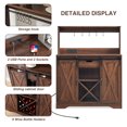 thumbnail image 6 of Farmhouse Coffee Bar Cabinet with Built-in Charging Station, USB Ports, Sliding Barn Doors, 39" Kitchen/Dining Room Hutch, Sideboard Buffet Storage Cabinet for Living Room, 6 of 6
