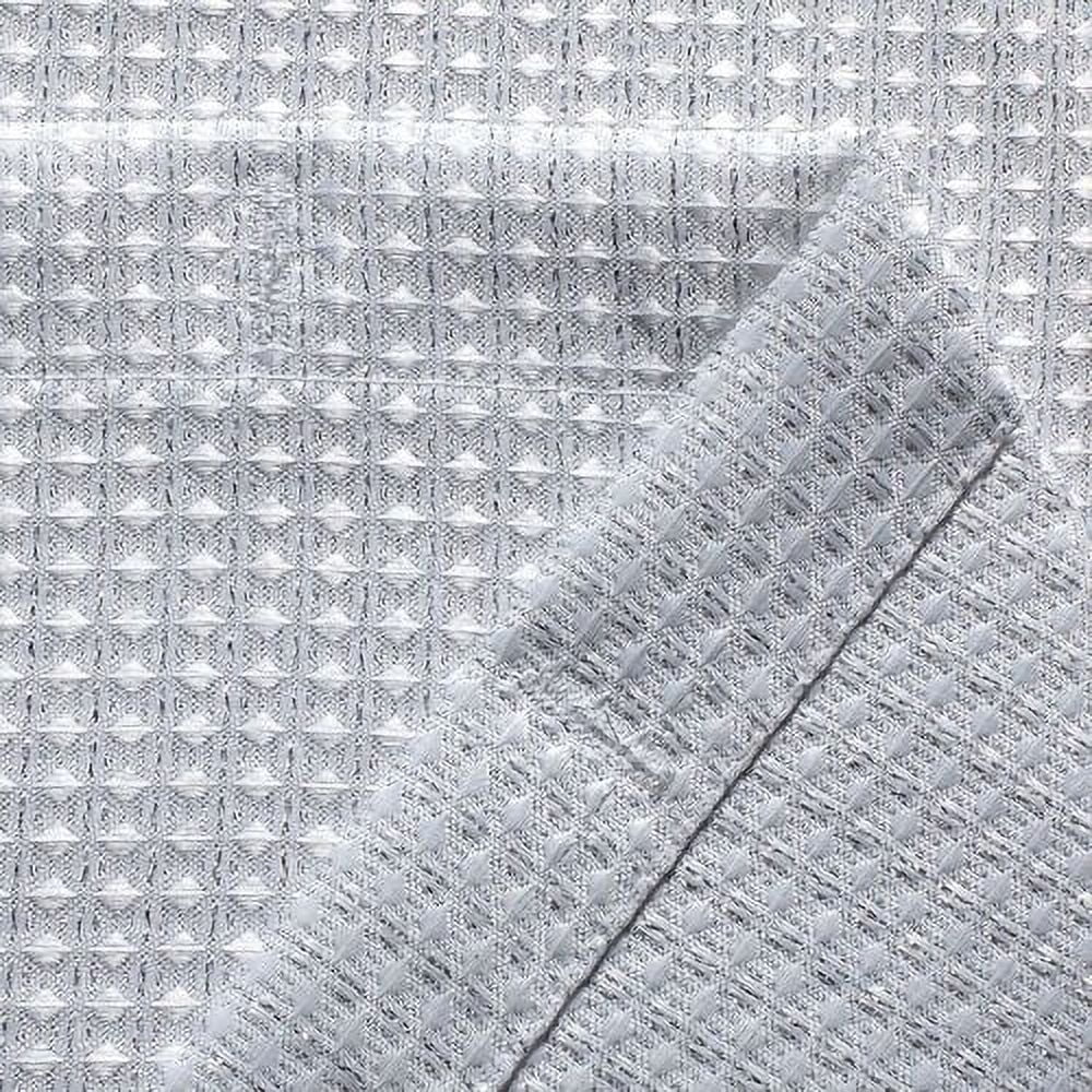 Dainty Home Lurex Waffle Polyester Shower Curtain, 70 x 72, White