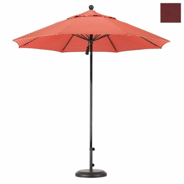 California Umbrella EFFO908-F69 9 Pi Marché Complet en Fibre de Verre Poulie Parapluie Ouverte Noir-Oléfine-Terre Cuite