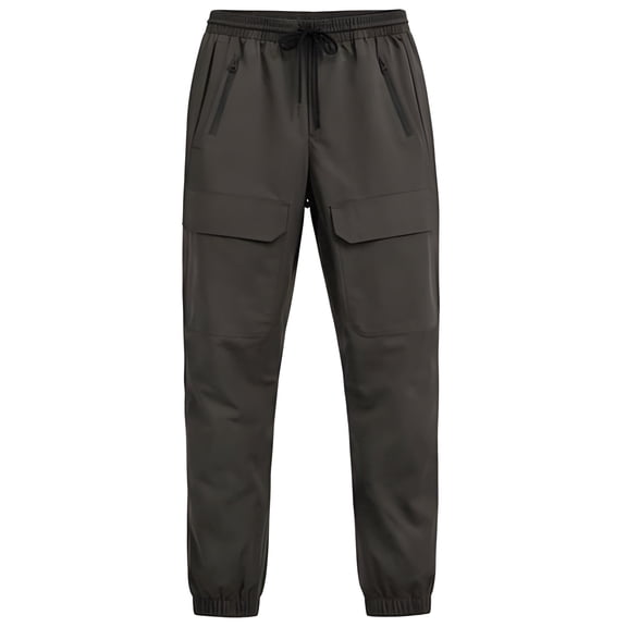 StrongEnough Men’s Track Pants for Men - Lightweight Polyester Fabric Sweatpants with Drawstring Waist, Relaxed Fit, Dark Gray S