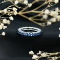 thumbnail image 3 of Rosec Jewels Trellis Set Lab Created Blue Sapphire Womens Eternity Ring, Lab Grown Blue Sapphire Full Eternity Ring, 18K White Gold, US 11.00, 3 of 8