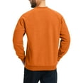 thumbnail image 4 of Fshiont Men's Fleece Sweatshirt Sherpa Lined Crewneck Basic Winter Thick Pullover Tops with Pocket Saffron M, 4 of 5