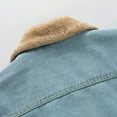 thumbnail image 4 of hopeusnice Men's Winter Warm Denim Jacket with Hood Thick Fleece Jean Trucker Coats Outwear with Pockets Light Blue L, 4 of 8