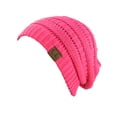 thumbnail image 2 of Trendy Warm Chunky Soft Stretch Cable Knit Slouchy Beanie Skully HAT20A-Candy Pink, 2 of 2