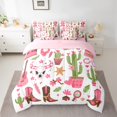 thumbnail image 2 of jejeloiu Wastern Cowgirl Boots Twin Bedding Sets 7-Piece,Rustic Bull Skull Bedding Comforter Set,Cartoon Plant Cactus Sheet Sets For Girl Kids,Breathable Bedroom Decoration Reversible, 2 of 8