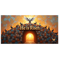 thumbnail image 3 of Easter Themed Banner with Hummingbirds Flowers and Butterflies He is Risen Backdrop Background Decor Party Supplies Photography Props Easter Celebration Church Events Spring Decorations, 3 of 8