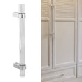 thumbnail image 4 of Drawer Pull Handle, Easy To Install Practical Elegant Modern  Acrylic Handle  For Bookcase For Closet Hole Spacing128 Silver, 4 of 8