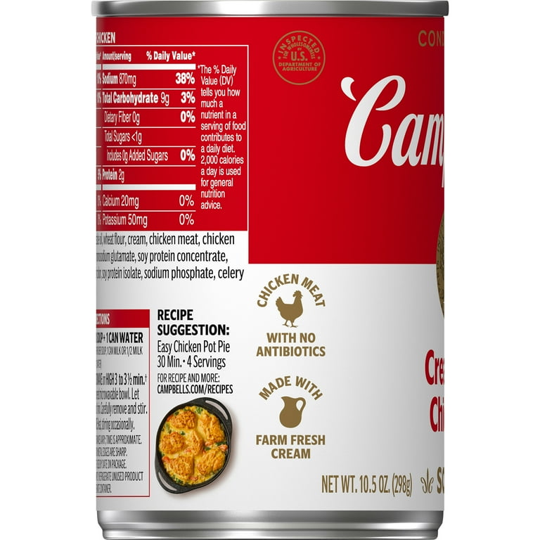 Campbell s Condensed Cream of Chicken Soup 10.5 oz Can Walmart
