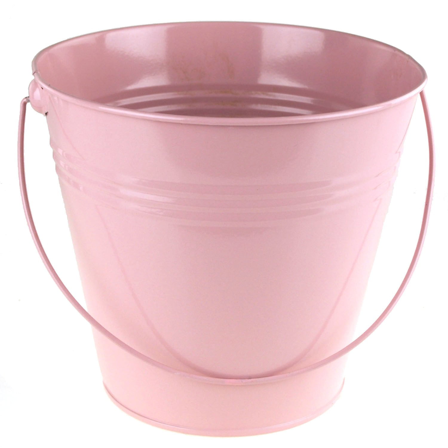 Polka Dot Metal Pail Buckets Party Favor, 5-inch (Hot Pink)