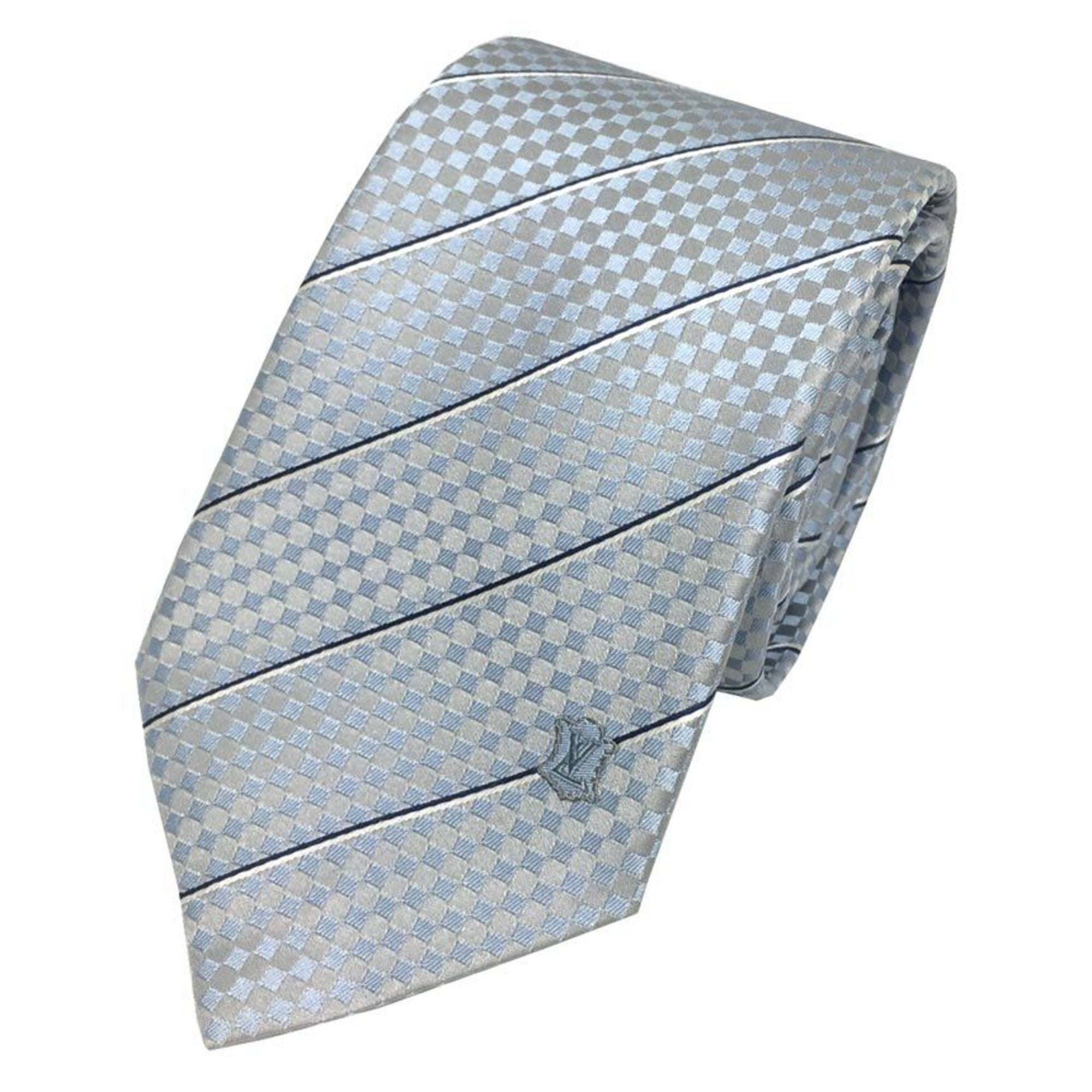 Louis Vuitton Louis Vuitton Necktie M71200 Cravat Diamond Buoy 8cm Blue V Lv  Regular Tie Silk Men