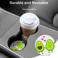 thumbnail image 5 of Car Coasters 4 Pack Stone Car Cup Holder Cute Cartoon Avocado Absorbent Drink Car Coaster Ceramic Set Small 2.56 inch Cup Coasters, 5 of 7