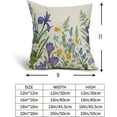 thumbnail image 5 of Spring Summer Flower Pillow Covers 16x16 Set of 2 Vintage White Purple Daffodils Green Leaves Botanical Print Decorative Throw Pillow Cases Outdoor Farmhouse Decor for Sofa Couch Bed, 5 of 6