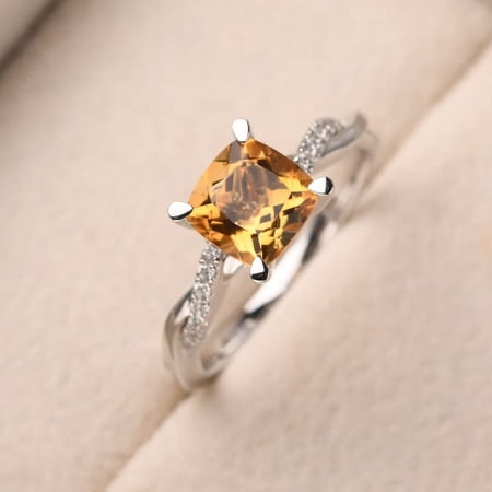 Natural Yellow Citiren 925 Sterling Silver Ring, Gift for Her, Gemstone Ring, Birthstone Rings for Women, Gift For Her