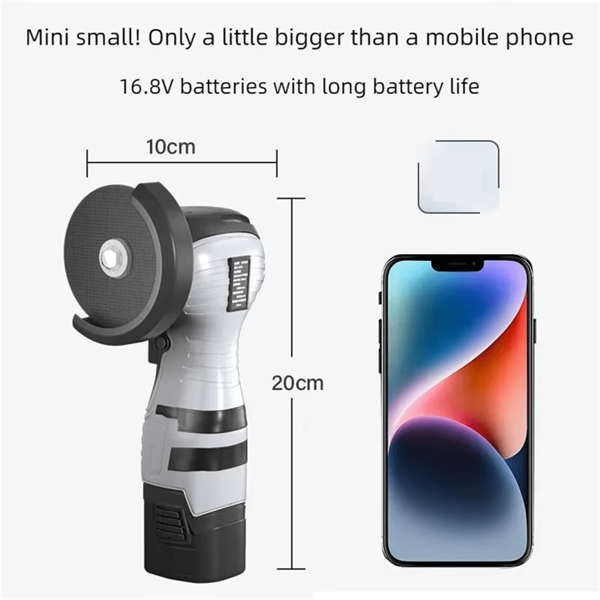 16.8V Cordless Electric Angle Grinder 6500r/Min LithiumBattery Mini Polishing Grinding Machine Diamond Cutting Power(US),As Shown