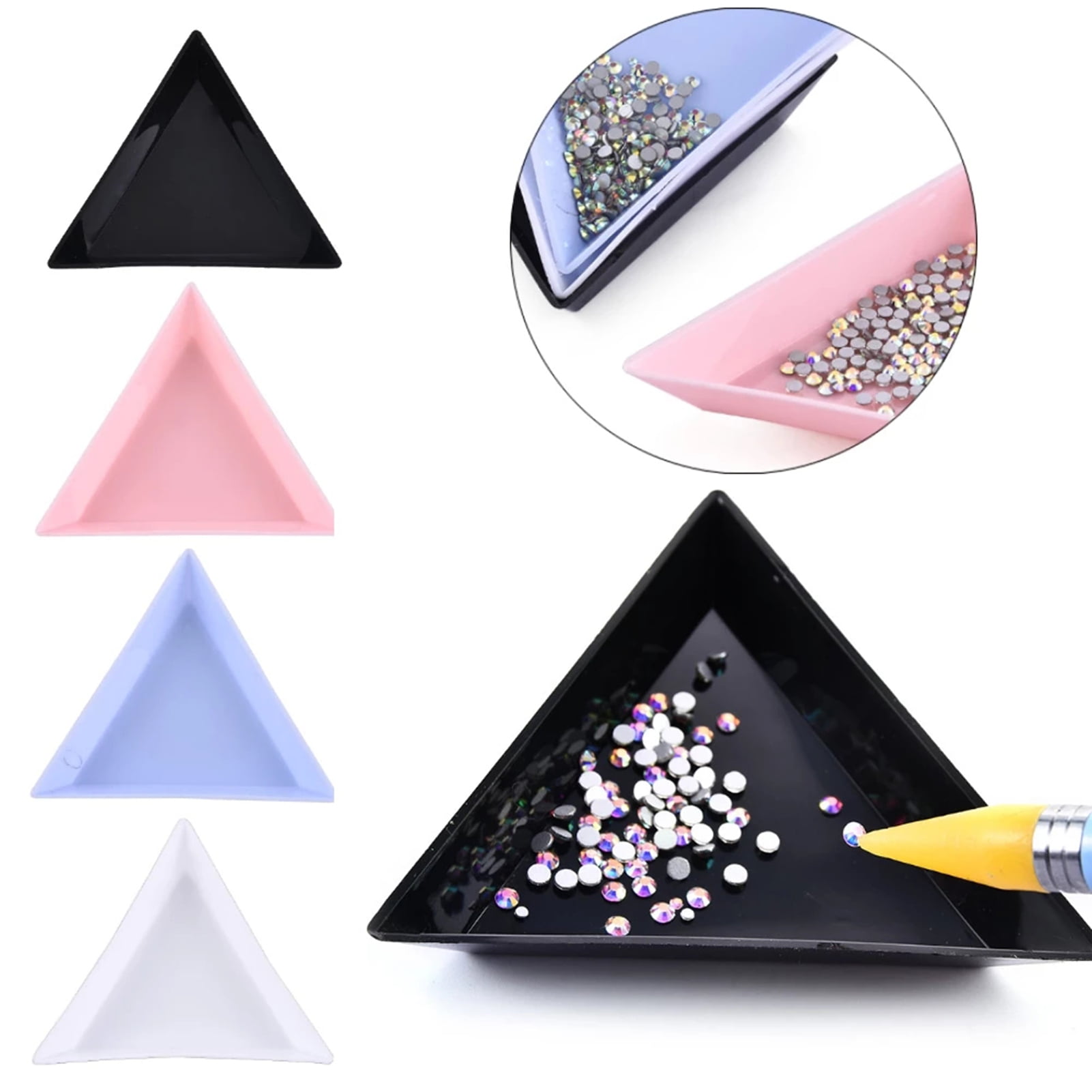 Triangle Sorting Trays - 3.25 Inch Aluminum Organizer For Beads & Crafts (3 Pack)