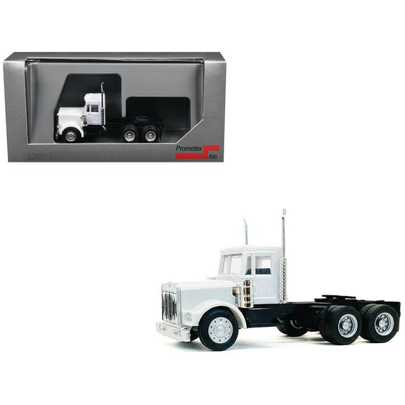 Kenworth W900 Short Day Cab White 1/87 (HO) Plastic Model Car by Promotex