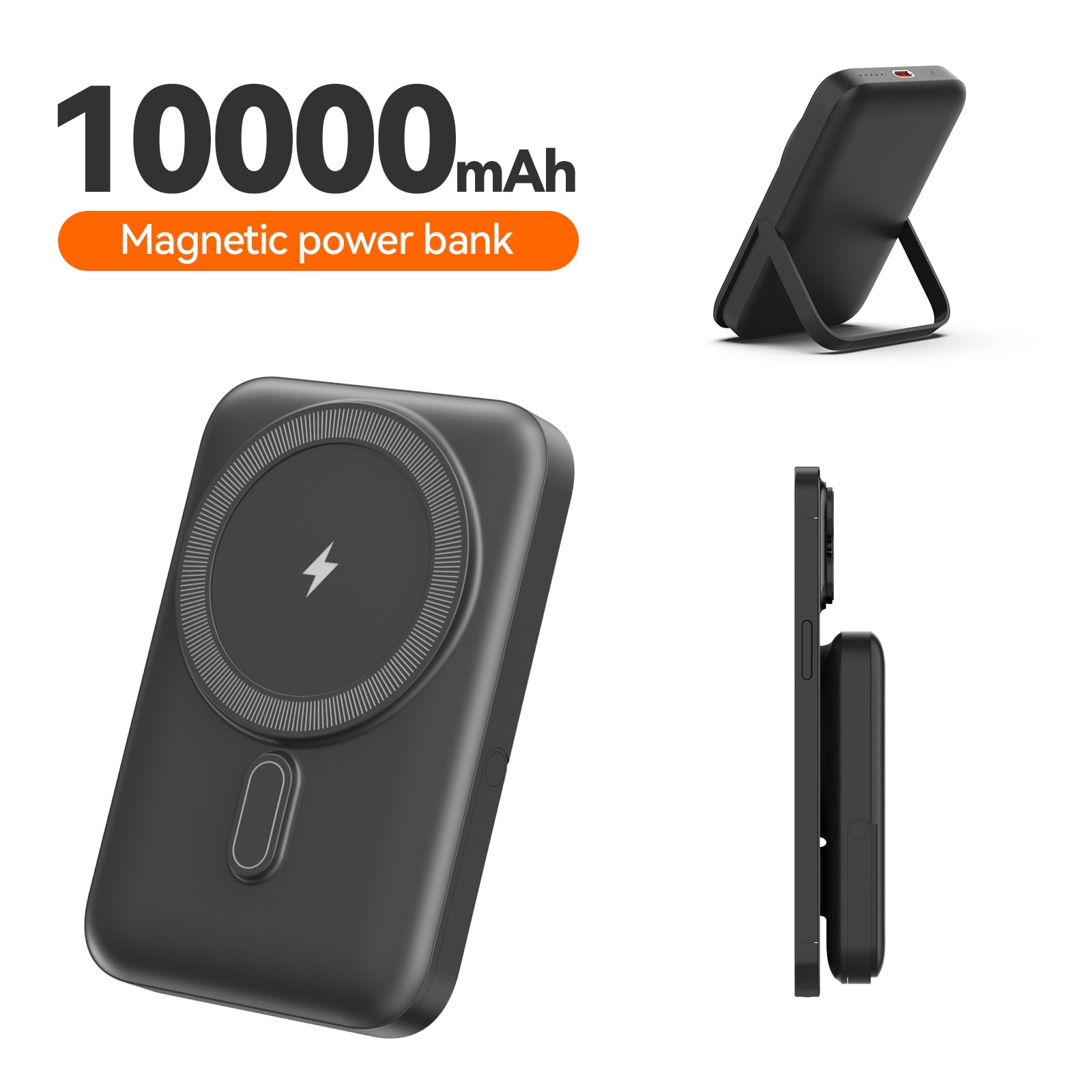 NIGOE Magnetic Wireless Power Bank 10000mAh Portable Charger 22.5W Fast Charging with LED Display, Dual-Bracket Compatible for iPhone 16/15/14 Series